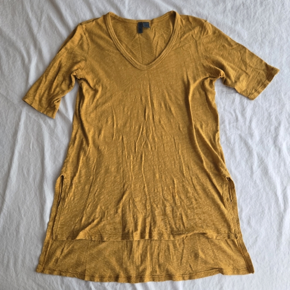 Left of Center Anthropologie XS Marigold Yellow 100% Cotton Tunic - Summer Boho